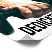 献身やる気を起こさせるトレーニング筋肉 ポスター (角)