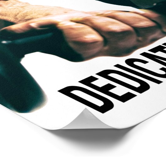 献身やる気を起こさせるトレーニング筋肉 ポスター (角)