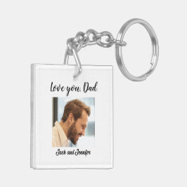 献身的で献身的なパパ写真バック キーホルダー
