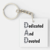 献身的で献身的なパパ写真バック キーホルダー (正面)