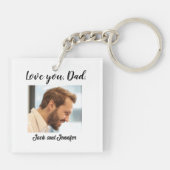 献身的で献身的なパパ写真バック キーホルダー (裏面)