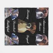 献身的なボクサー·ドッグ·フリース フリースブランケット (正面(横))