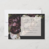 献身的な暗いフローラRSVPカード 出欠カード (正面)