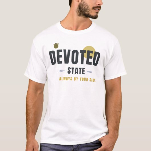 献身的な状態 - 愛犬家のための幾何学的なタイポグラフィデザイン Tシャツ (正面)
