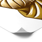 献身的に金ゴールド十字架を持つイエス ポスター (角)