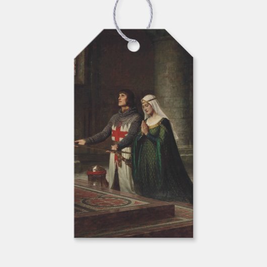 献身（中世の騎士とその女性） ギフトタグ (正面)