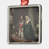 献身（中世の騎士とその女性） メタルオーナメント (左)