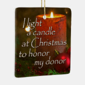 献金クリスマス移植を祝うためにロウソクに火を付ける セラミックオーナメント (右)