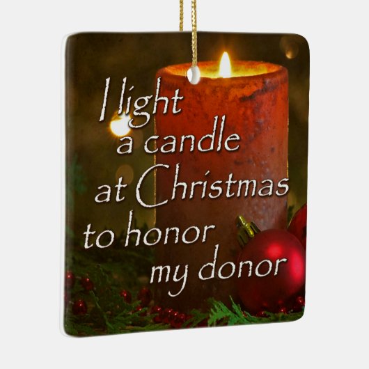 献金クリスマス移植を祝うためにロウソクに火を付ける セラミックオーナメント (右)