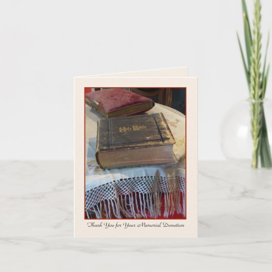 献金記念の聖書をありがとうございますヴィンテージ サンキューカード (正面)