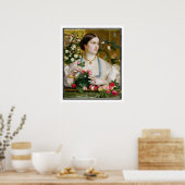 猶予バラ, 1866 (パネル上の油) ポスター (キッチン)