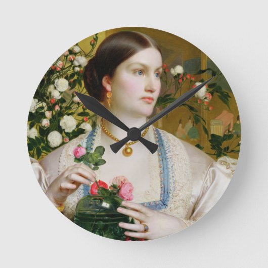 猶予バラ, 1866 (パネル上の油) ラウンド壁時計 (正面)