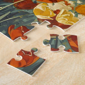 猶予開花:ヴィンテージチューリップ美しい ジグソーパズル (側面)