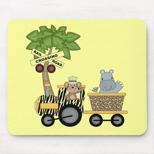 猿およびカバの列車のTシャツおよびギフト マウスパッド (正面)