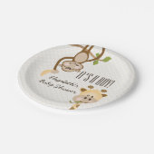 猿およびキリンのサファリのジャングルのベビーシャワー ペーパープレート (アングル)