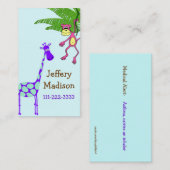 猿およびキリンの子供の安全カード 名刺 (正面/裏面)