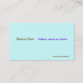 猿およびキリンの子供の安全カード 名刺 (裏面)