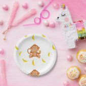 猿およびバナナ ペーパープレート (パーティー)