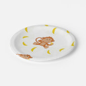 猿およびバナナ ペーパープレート (アングル)