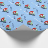 猿およびヨットの包装紙(カスタマイズ) ラッピングペーパー (角)