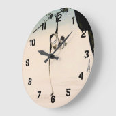 猿および月の反射 ラージ壁時計 (傾斜)