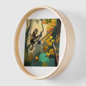 猿がどこかを探して時計。 壁時計 (傾斜)