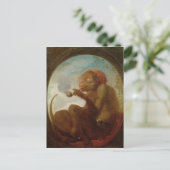 猿がパイプを吸っている看板 ポストカード (スタンド正面)