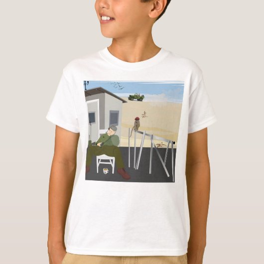 猿がベレー帽を盗んだ Tシャツ (正面)