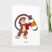 猿がボクシングでパンチングバッグを叩く カード (裏面)