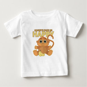猿が私を幸せにする ベビーTシャツ