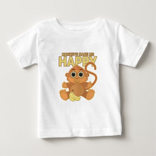 猿が私を幸せにする ベビーTシャツ (正面)