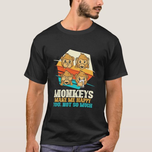 猿が私を幸せにする Tシャツ (正面)