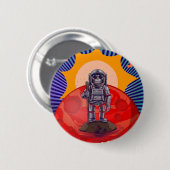 猿が赤い惑星を征服するボタン 缶バッジ (正面&裏面)
