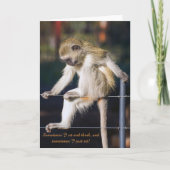 猿とスローガンのイメージを持つグリーティングカード カード (正面)