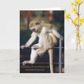 猿とスローガンのイメージを持つグリーティングカード カード (黄色い花)