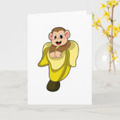 猿とバナナの皮 カード (黄色い花)
