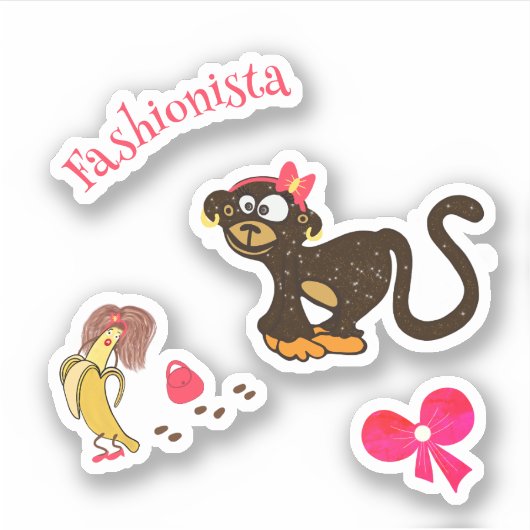 猿とバナナ シール (正面)