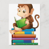 猿と本 ポストカード (正面)