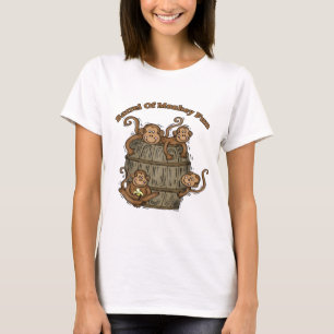 猿のおもしろいのバレル Tシャツ