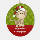 猿のお兄さんのクリスマスのオーナメント セラミックオーナメント (左)