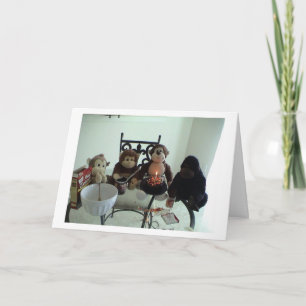 猿のお誕生日ケーキ カード