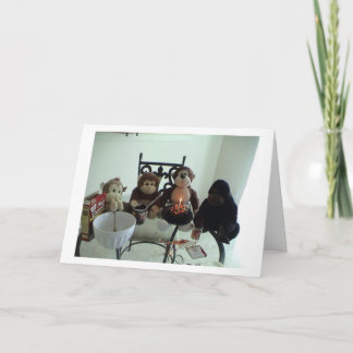 猿のお誕生日ケーキ カード