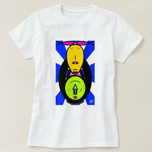 猿のような生き物のスケッチ Tシャツ (デザイン正面)