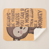 猿のアッパになれないかぎり自分でいられる シェルパブランケット (正面(横))