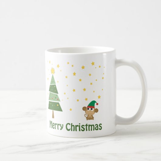 猿のエルフのクリスマスシーン コーヒーマグカップ (右)
