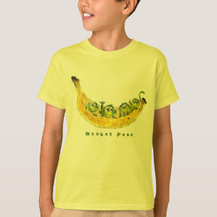 猿のエンドウ豆の漫画のおもしろTシャツ Tシャツ