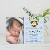 猿のカスタムな写真の誕生の発表 案内状 (スタンド正面)