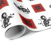 猿のギフトの包装紙の中国のな年 ラッピングペーパー (ロールコーナー)