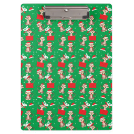 猿のクリスマスパターン 赤と緑 クリップボード