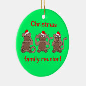 猿のクリスマス セラミックオーナメント (右)